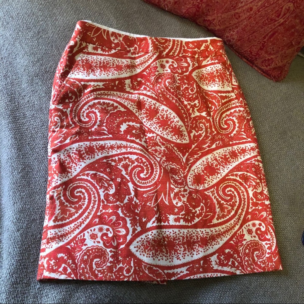 JCrew orange skirt